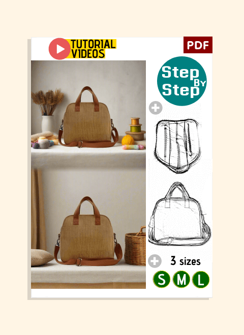 Multi-Compartment Handbag PDF Download Pattern (3 sizes included)