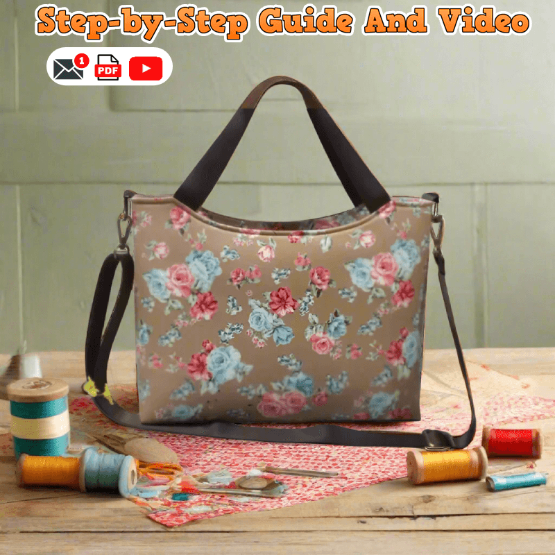 Recessed Zipper Tote Bag PDF Download Pattern (3 sizes included)
