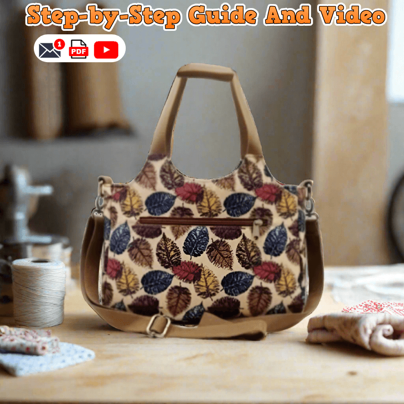 Three-Compartment Zippered Bag PDF Download Pattern (3 sizes included)