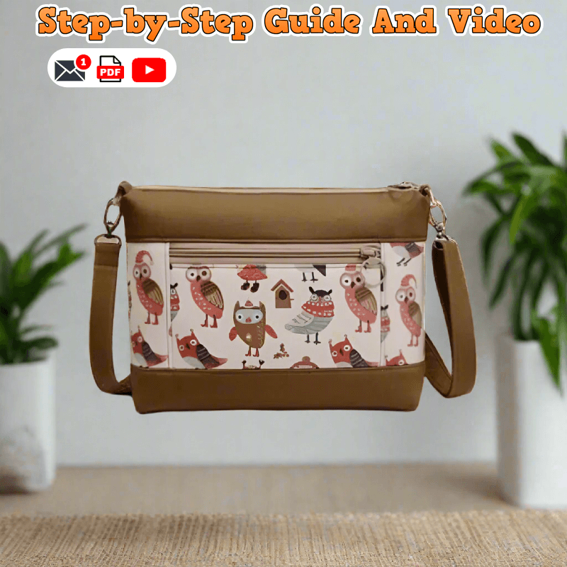 Zipper Crossbody Bag PDF Download Pattern (3 sizes included)