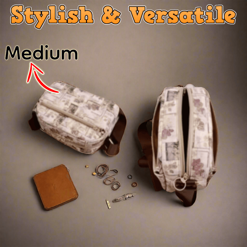 Double-Zipper Pocket Crossbody Bag PDF Download Pattern (3 sizes included)