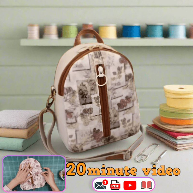 Dual-Zipper Mini Crossbody Bag PDF Download Pattern (3 sizes included)
