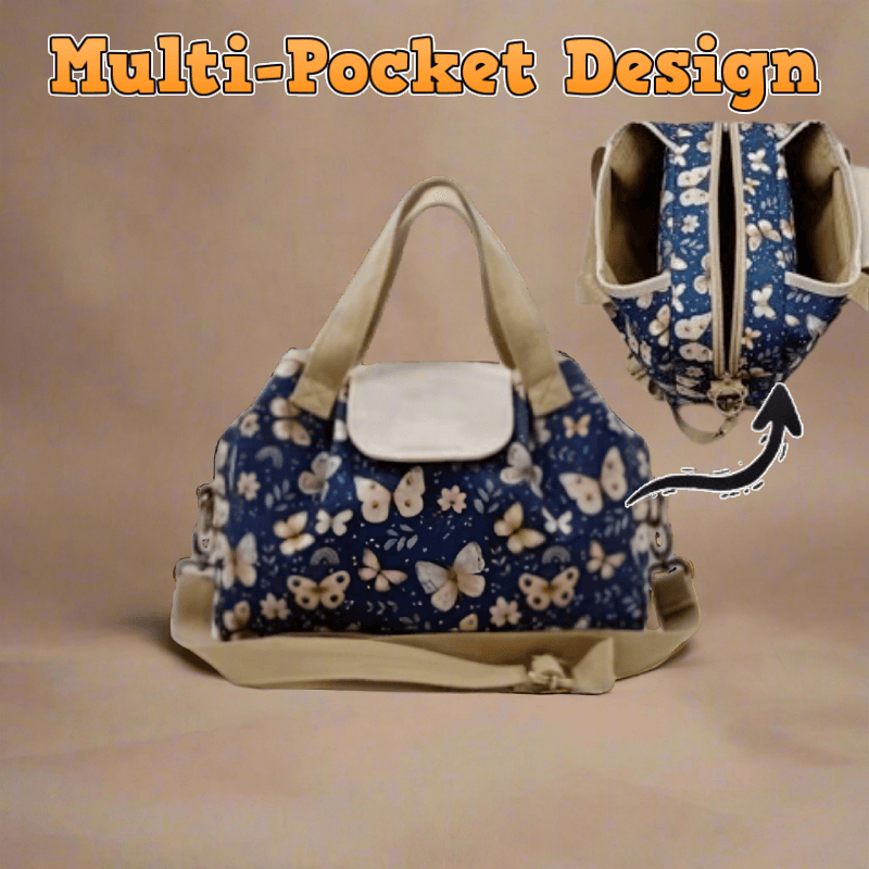 Triple-Compartment Flap Handbag PDF Download Pattern (3 sizes included)