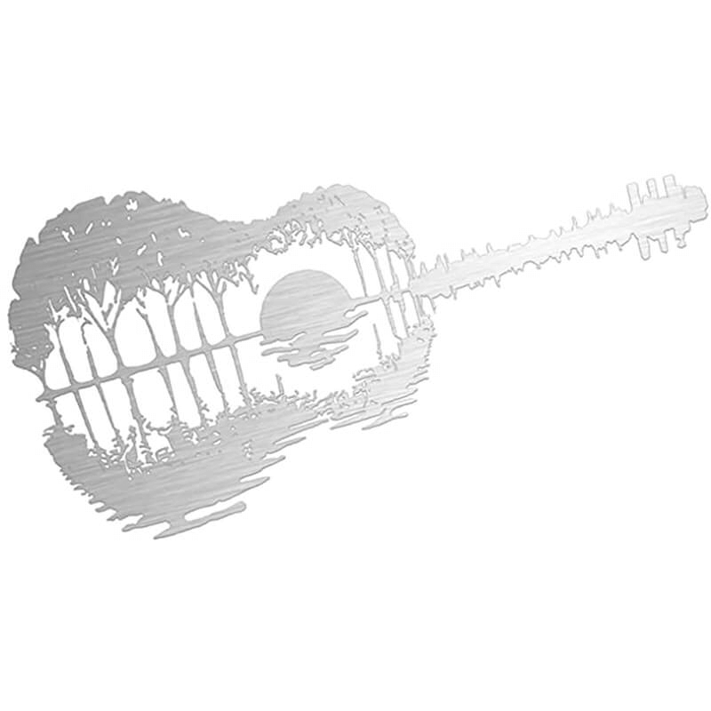 Metal Guitar Sunset Wall Art | Precision Metal Art | Metal Wall Art | Metal Wall Art Decor