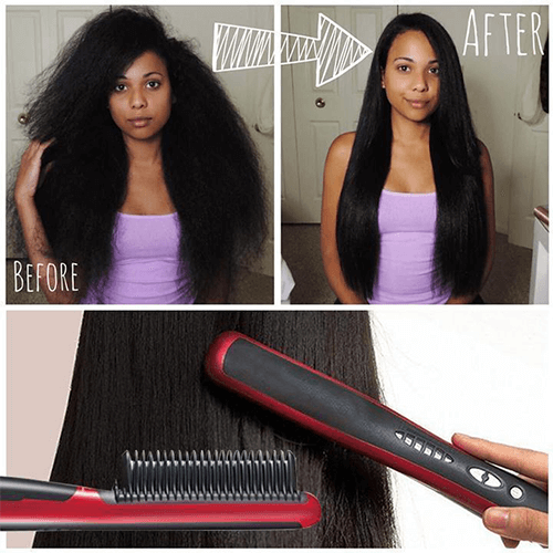 Hair Straightener Comb Matte- Anion Hair Straightener Brush - Man/woman
