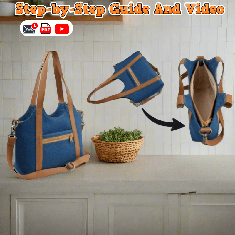 Denim U-Shape Bag PDF Download Pattern (3 sizes included)
