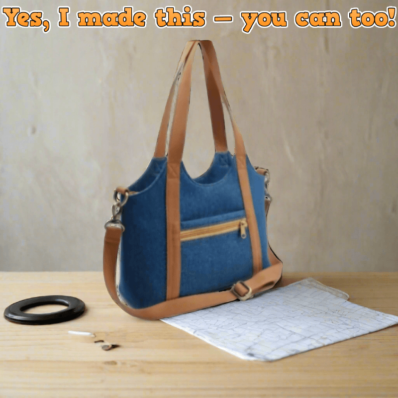 Denim U-Shape Bag PDF Download Pattern (3 sizes included)