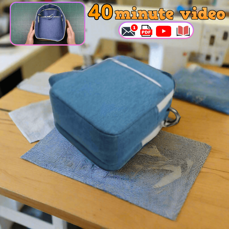Denim Mini Dual-Zip Bag PDF Download Pattern (3 sizes included)