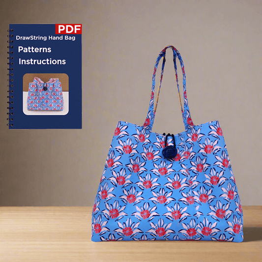 DrawString Hand Bag PDF Download Pattern (3 sizes included)