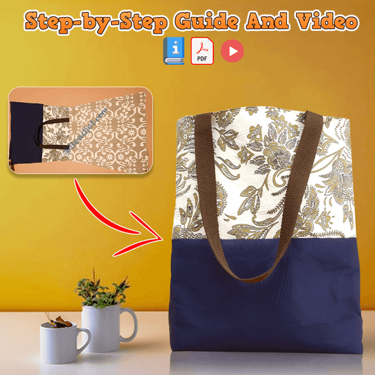 Reversible Tote Bag PDF Download Pattern (3 sizes included)