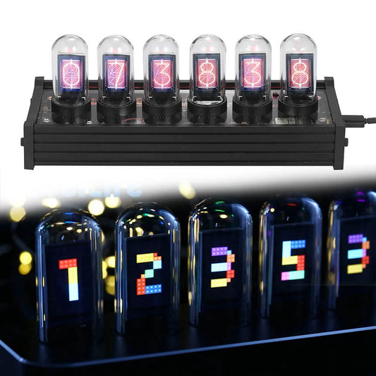 Smart Nixie Tube Clock Ips 6 Bit - Vacuum Tube Clock  - Nixie Clock