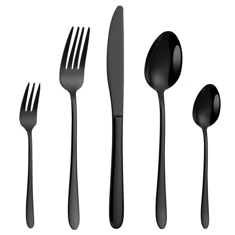 30 Pcs Black Silverware Set - Matte Black Flatware - Vitali Black