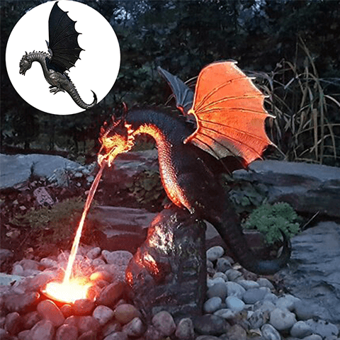 Precision Casting Fire-breathing Dragon Sculpture Waterscape - Dragon Figurines - Casting Sculpture