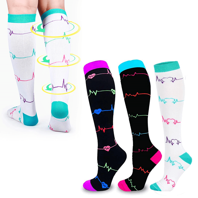 3 Pairs Women’s Knee-high Compression Socks - Compression Stockings for Women - Compression Socks for Nurses