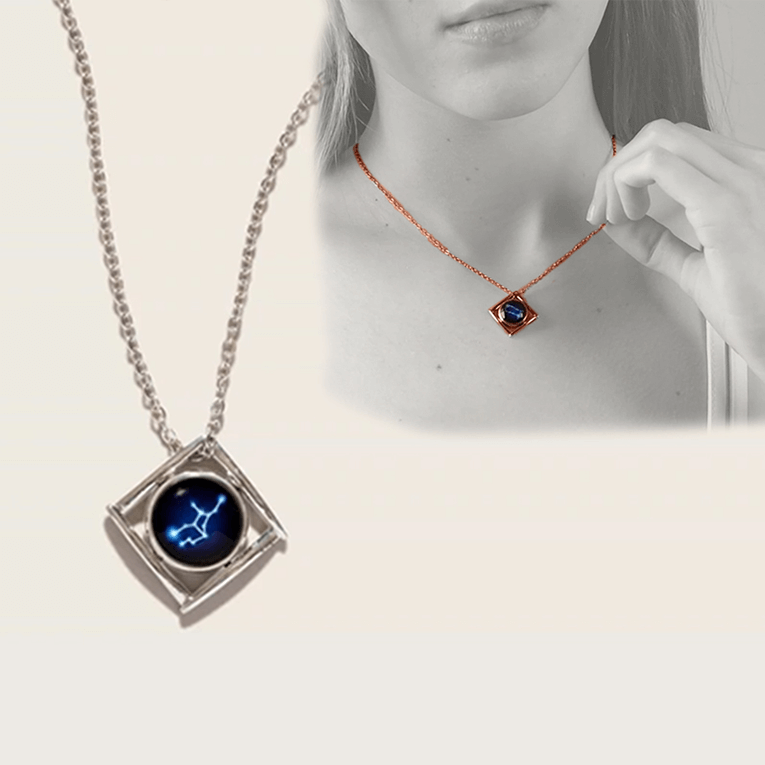 Astral Tetrad Necklace in Stainless Steel - Rose Gold Pendant Necklace