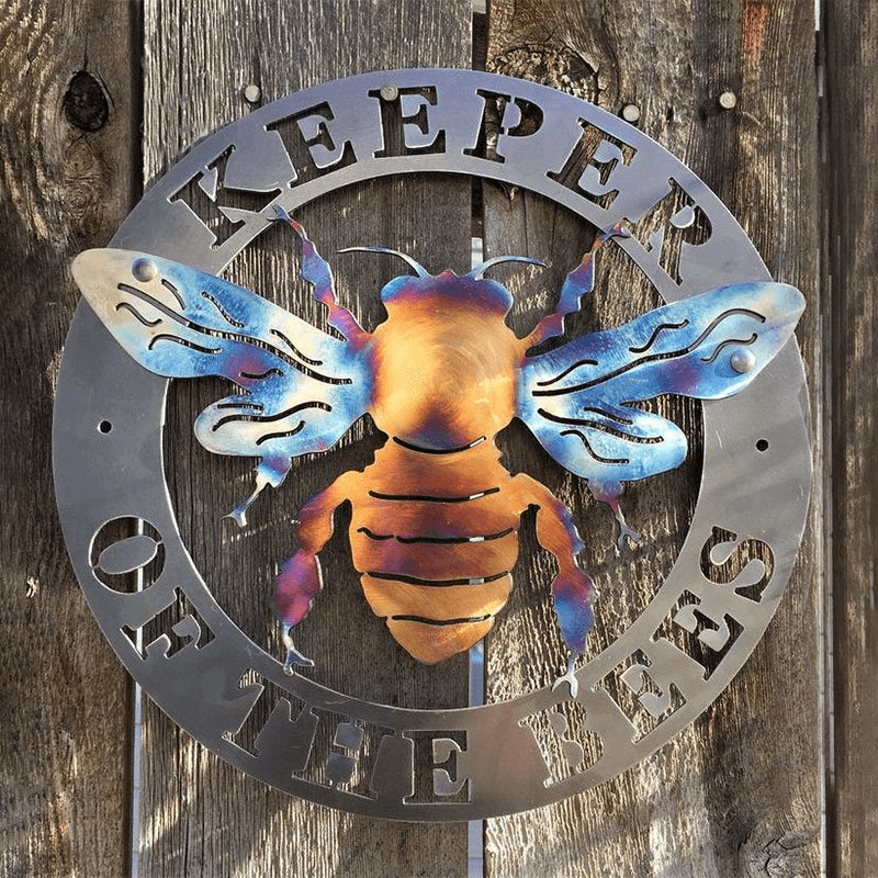 Keeper of the Bees, Outdoor Metal Wall Art, Outdoor Metal Art, Bee Keeper, Beekeeping Supplies