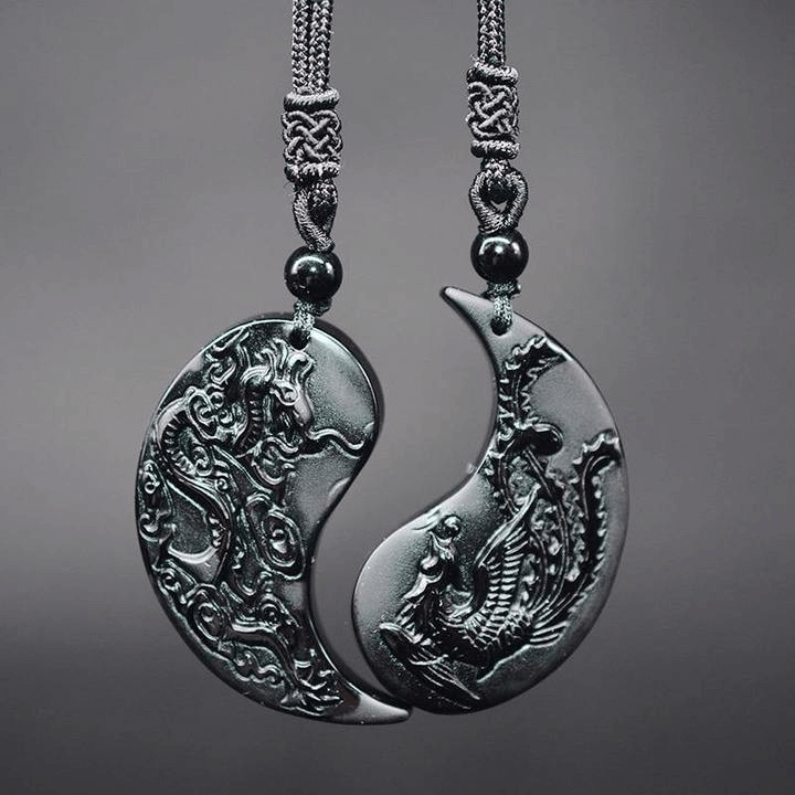 Dragon & Phoenix Couple Necklaces - Dragon Necklace - Matching Necklaces for Couples - Relationship Necklaces