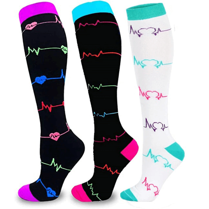 3 Pairs Women’s Knee-high Compression Socks - Compression Stockings for Women - Compression Socks for Nurses