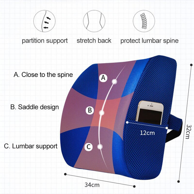 Lumbar Support Pillow - Back Support Pillow for Chair