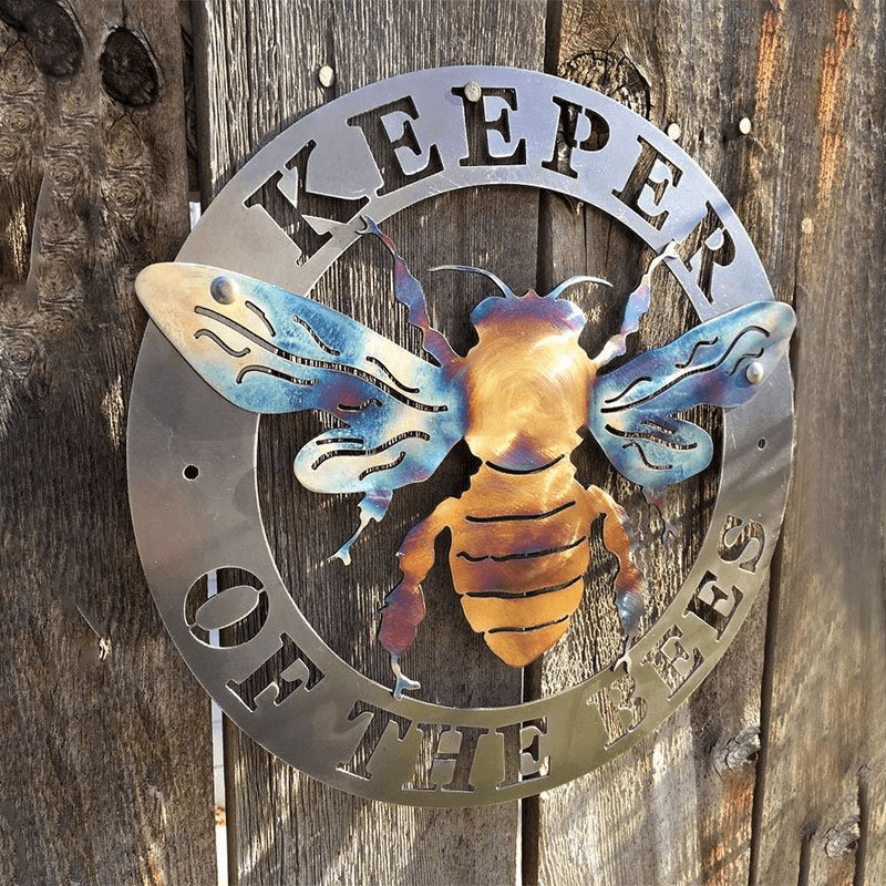 Keeper of the Bees, Outdoor Metal Wall Art, Outdoor Metal Art, Bee Keeper, Beekeeping Supplies