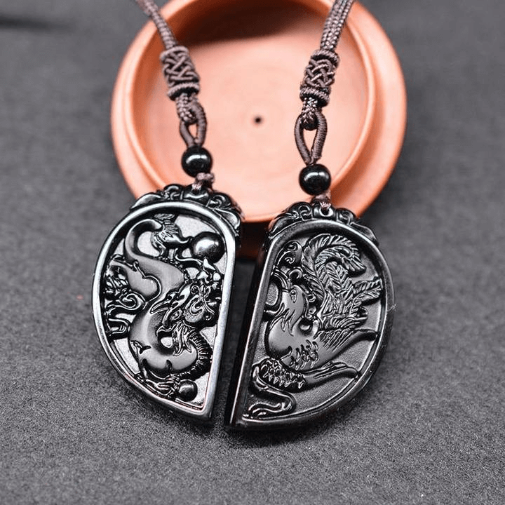 Dragon & Phoenix Couple Necklaces - Dragon Necklace - Matching Necklaces for Couples - Relationship Necklaces