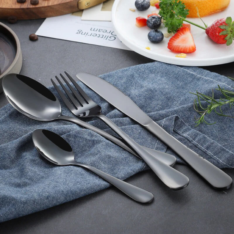 30 Pcs Black Silverware Set - Matte Black Flatware - Vitali Black