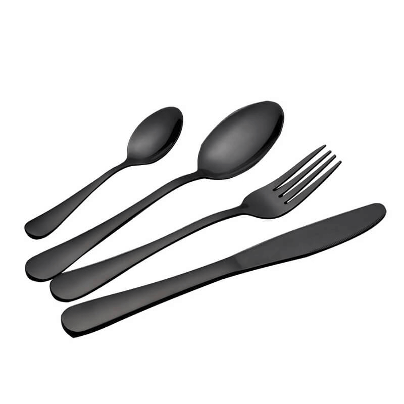 30 Pcs Black Silverware Set - Matte Black Flatware - Vitali Black