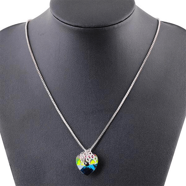 [dog/cat] Rainbow Heart Dog Memorial Necklace - Dog Tag Necklace - Cat Memorial Gifts