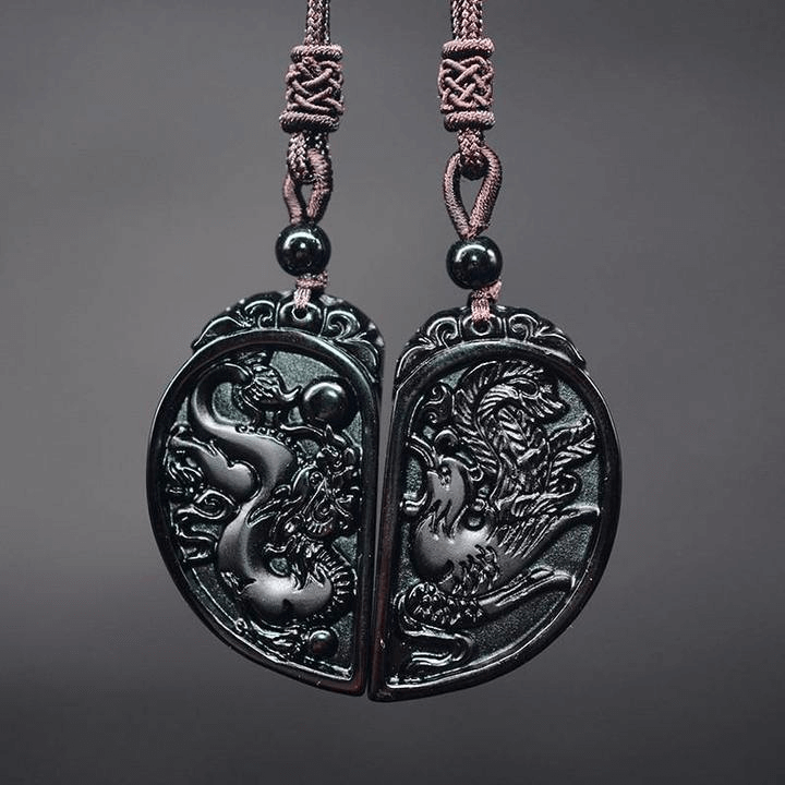 Dragon & Phoenix Couple Necklaces - Dragon Necklace - Matching Necklaces for Couples - Relationship Necklaces