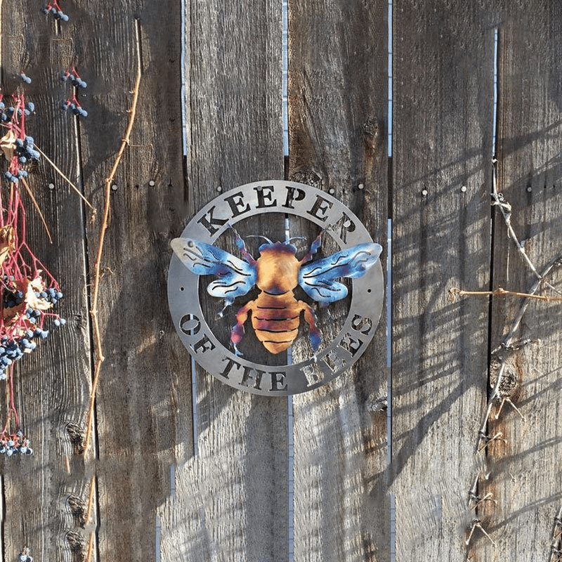 Keeper of the Bees, Outdoor Metal Wall Art, Outdoor Metal Art, Bee Keeper, Beekeeping Supplies