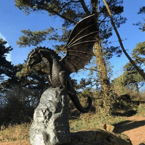 Precision Casting Fire-breathing Dragon Sculpture Waterscape - Dragon Figurines - Casting Sculpture