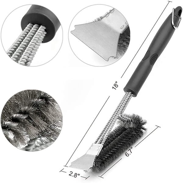 Grill Brush and Scraper For Cleaning BBQ Grill