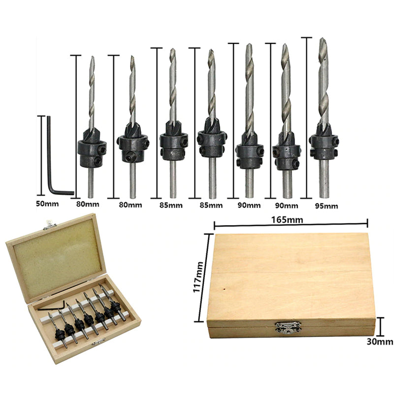 Countersink Drill Bits™ (7 Pcs)+ Box