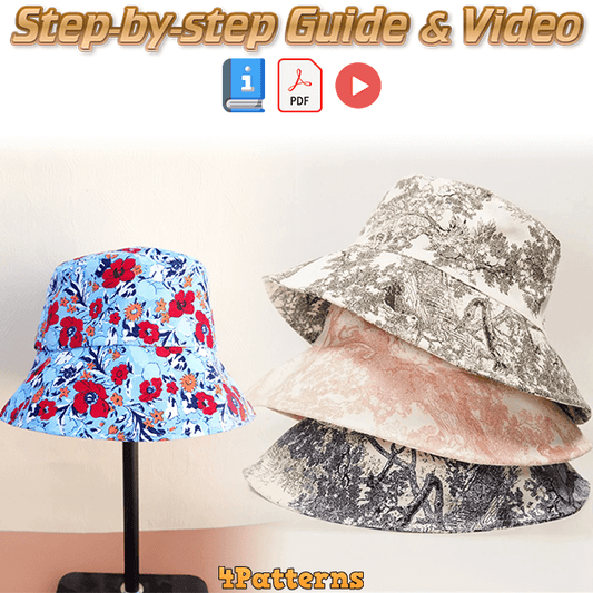 Reversible Bucket Hat PDF Download Pattern (4 sizes included)