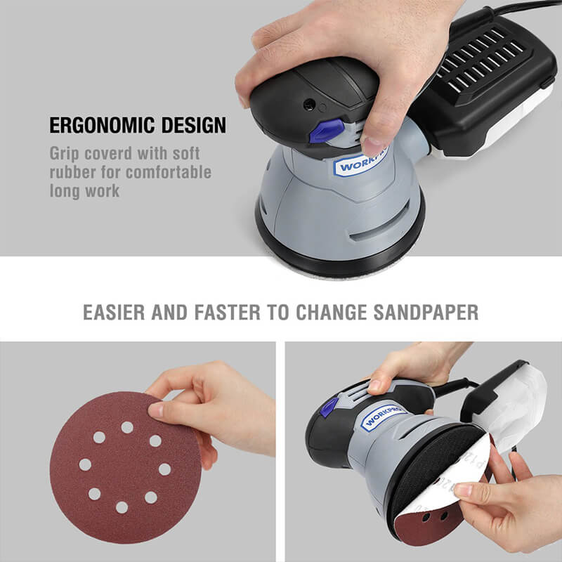 Random Orbital Sander With 10pc Sandpaper